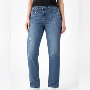 DL1961 Riley Boyfriend Straight Distressed Mid Rise Medium Wash Size 29 Jeans